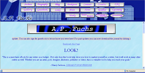 A.P. Fuchs' Website screenshot